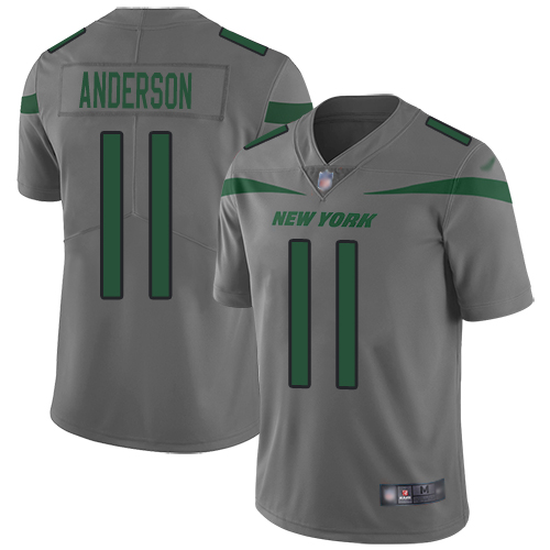 New York Jets Limited Gray Men Robby Anderson Jersey NFL Football #11 Inverted Legend